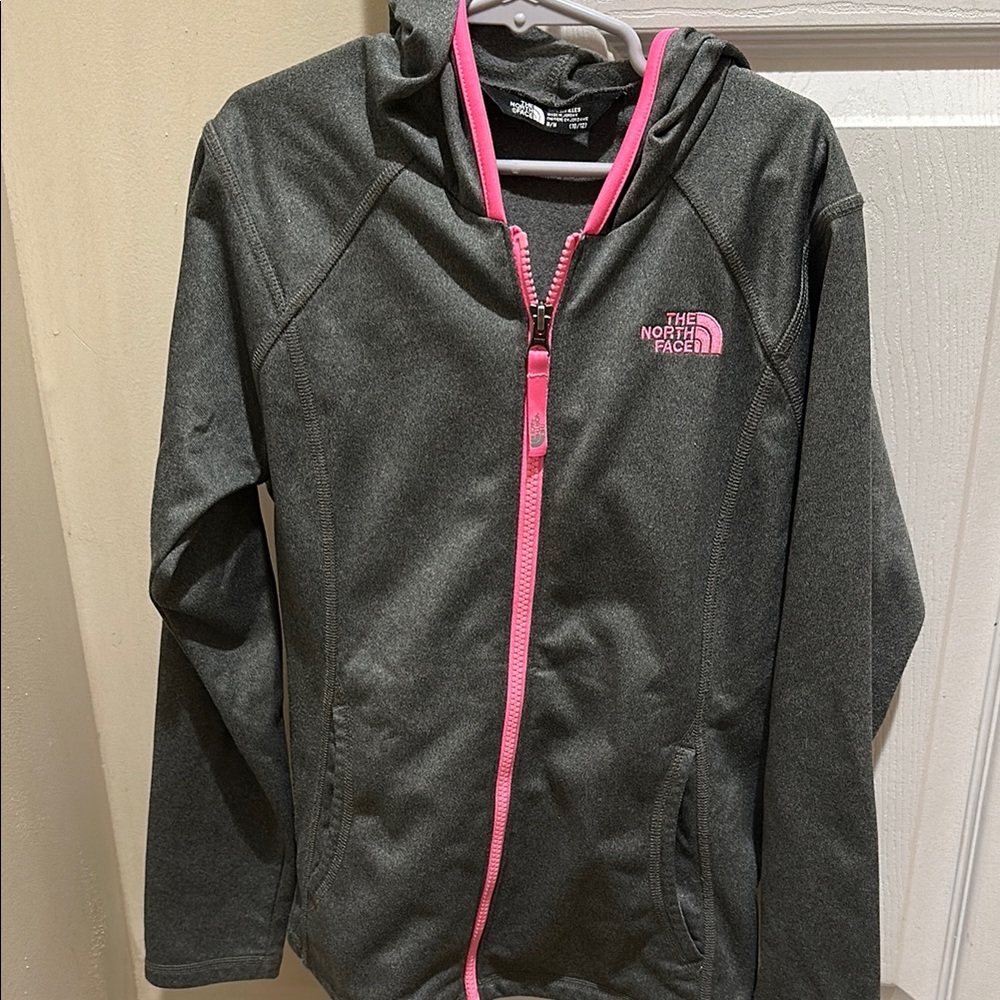 The North Face Gray and Pink Hoodie